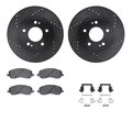 Dynamic Friction Co 8512-72068, Rotors-Drilled and Slotted-Black w/ 5000 Advanced Brake Pads incl. Hardware, Zinc Coated 8512-72068